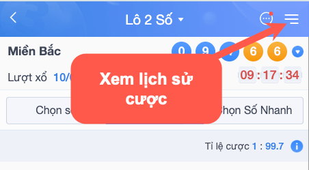 Xem lịch sử đặt cược